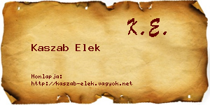 Kaszab Elek névjegykártya